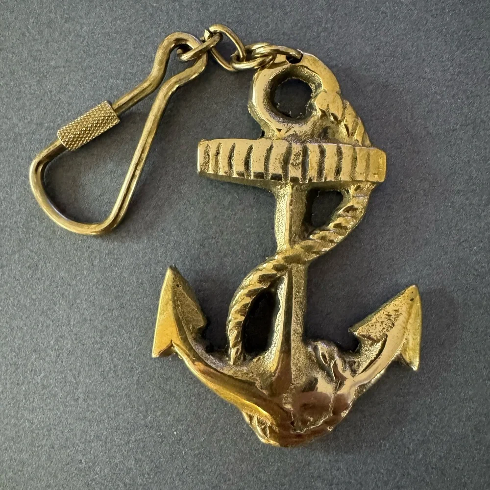 Brass Anchor Keychain - Picture 2 of 4
